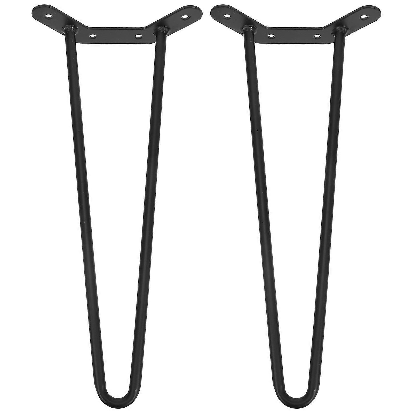 Black Hairpin Legs Modern Design For Diy Projects 2Pcs