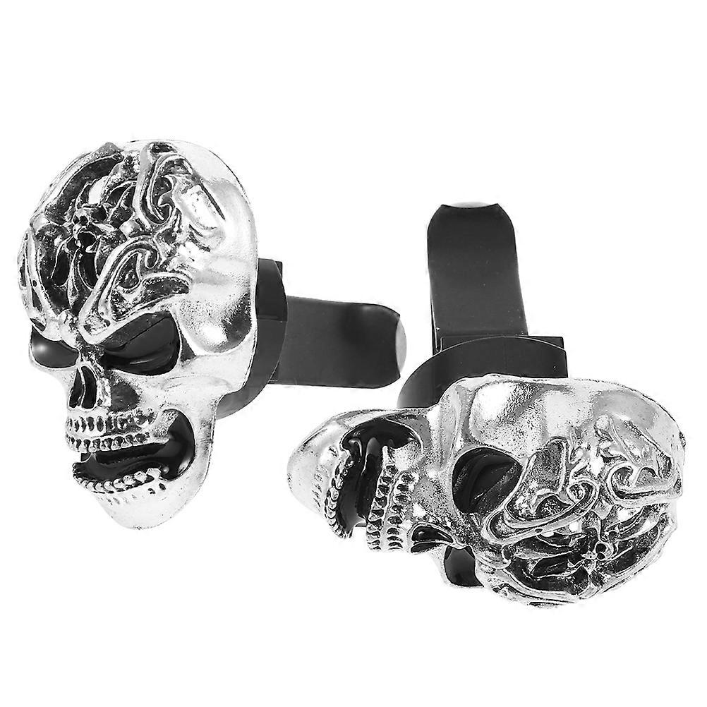 Car Air Freshener Skull Shape Vent Clip Men And Women Halloween Alloy 4.50X3.50X2.00CM Diffusing Fragrance 2Pcs