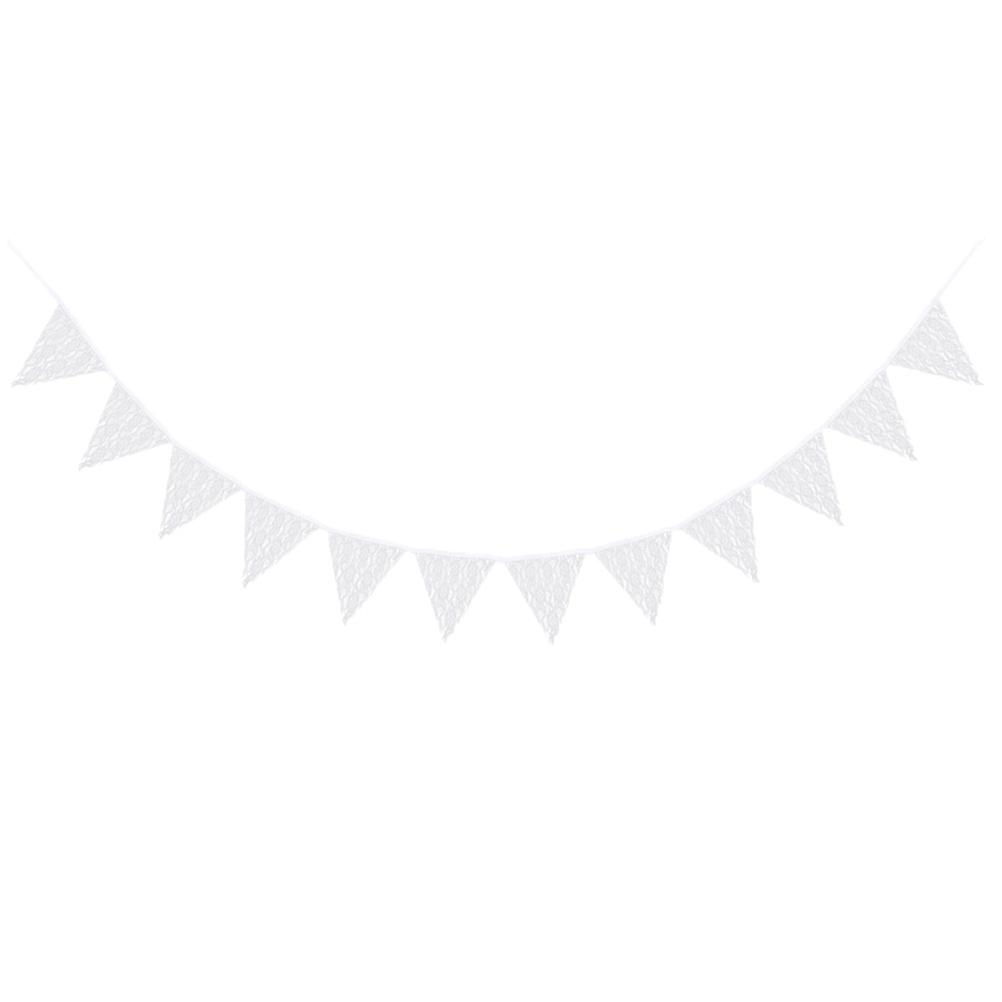 Bunting Banner Lace Material Party Theme Ornament Christmas Occasion 1Set