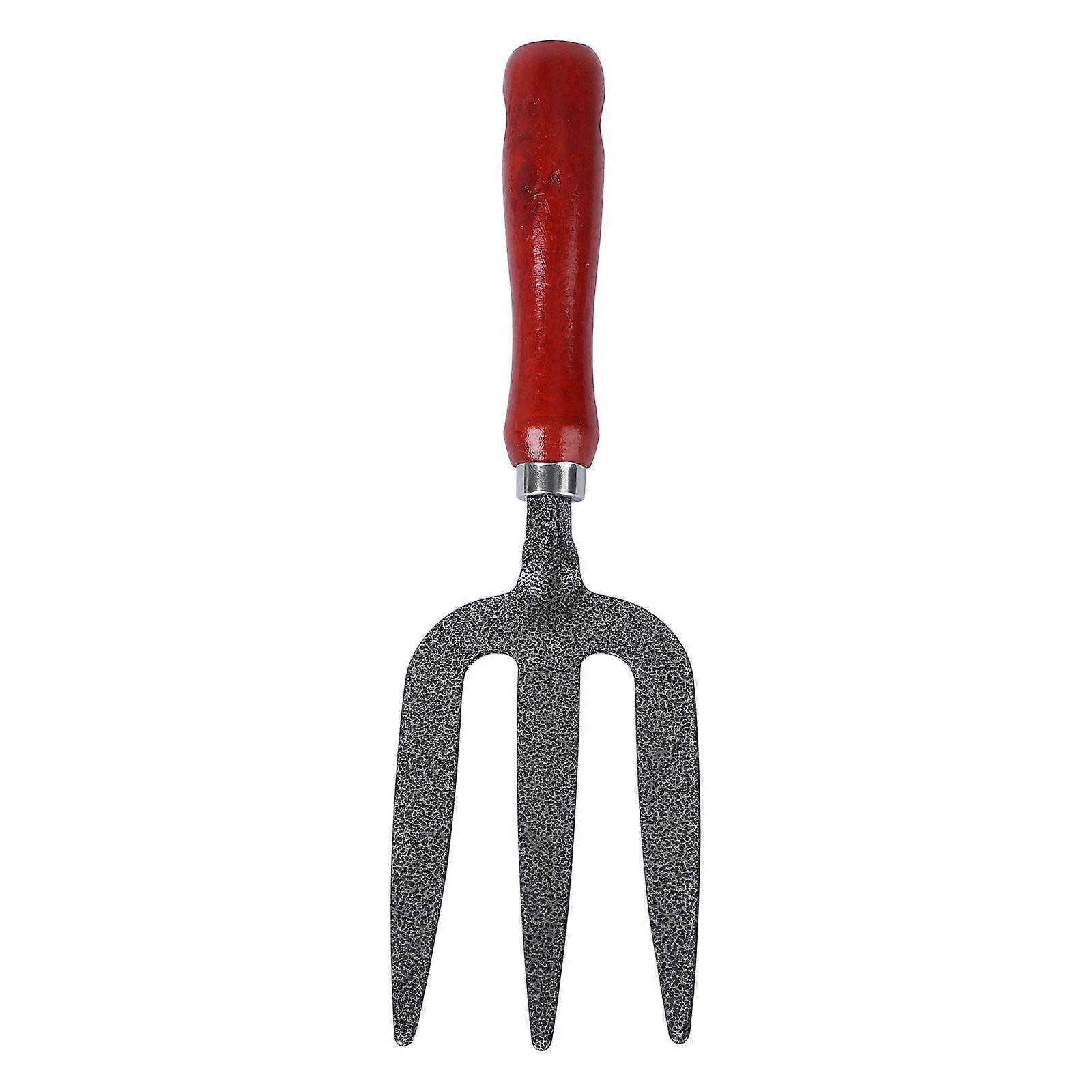 Cultivator Garden Tool Digging Small Hand Rake Pot Plant Care Three-Pronged Fork Comfortable Handle 1Pcs