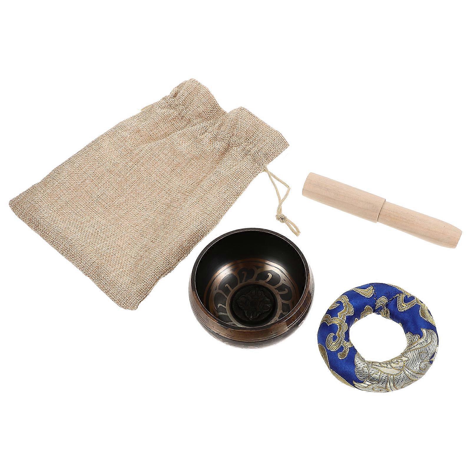Copper Singing Bowl Set for Meditation and Relaxation with Mallet for Mindfulness Practice and Home Decor