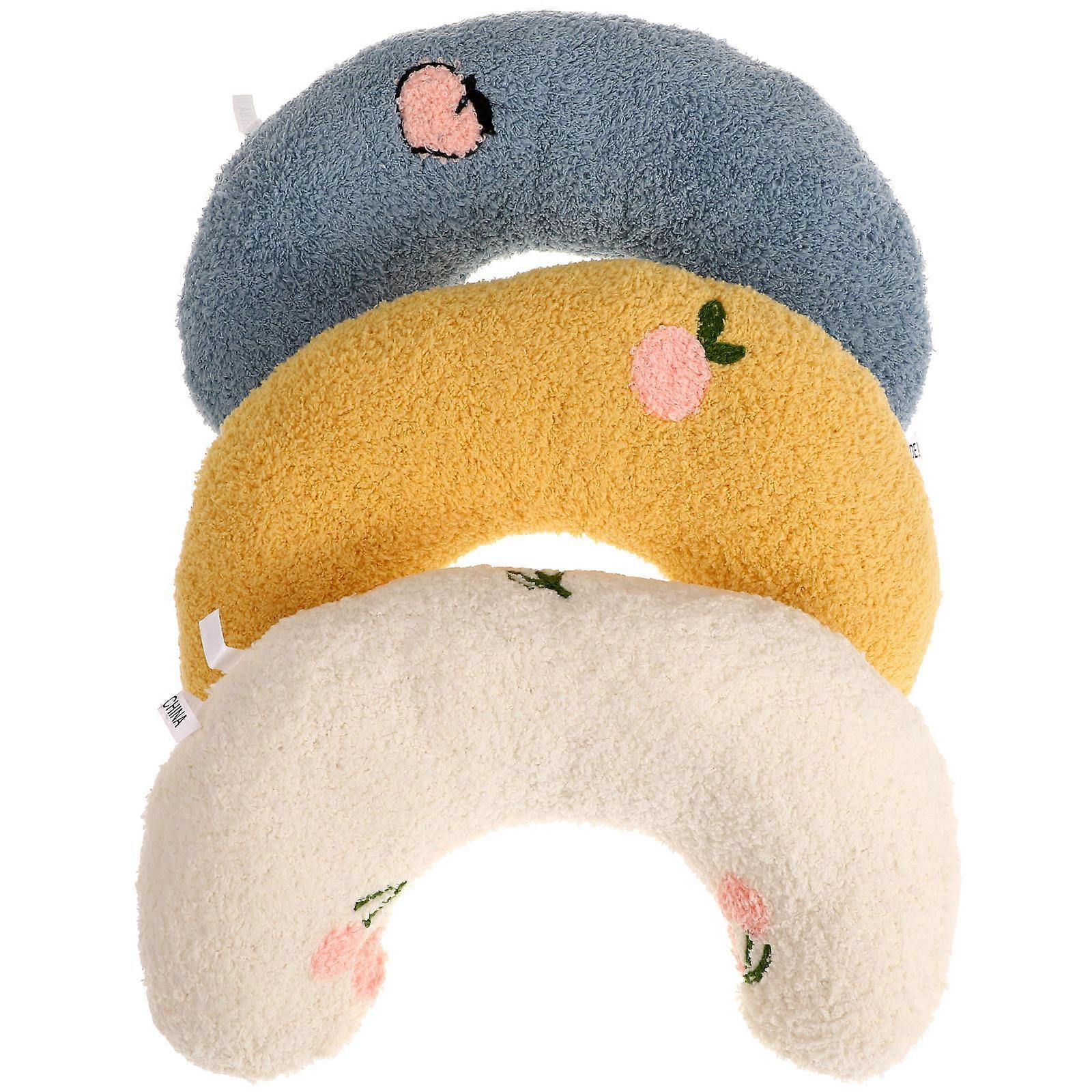 Little Dog Neck Pillow U-Shaped Pet Cushion for Deep Sleep Yellow 3Pcs