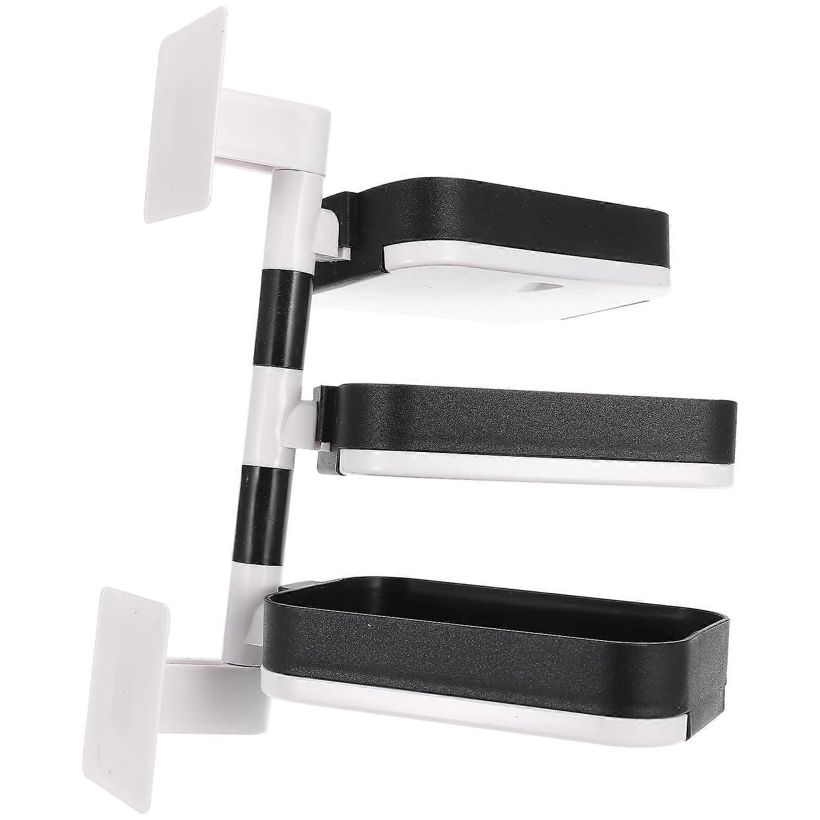 Adhesive 3-Layer Soap Holder No Drilling Wall Mounted Rotation Soap Dish Bathroom Accessories 29x23cm Waterproof 1Pack