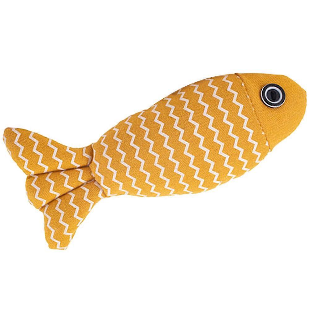 Catnip Toys Fish Shaped Interactive Cat Toy Pet Cats Entertainment Indoor Play 20x9cm Linen 1Pack