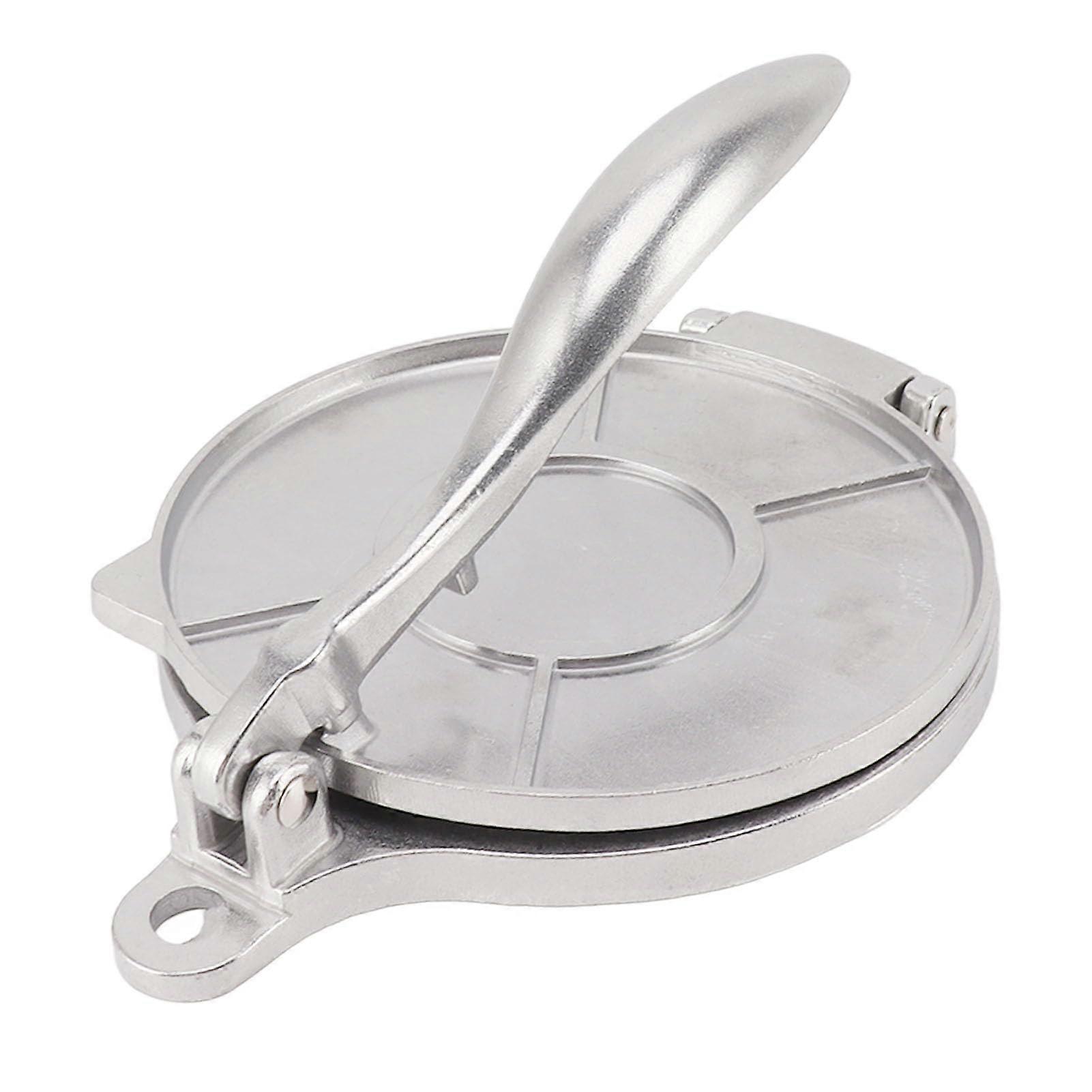 Tortilla Press Aluminum Alloy Tortilla Maker 16cm Silver Dough Press for Chapati and Flatbreads at Home and Restaurant