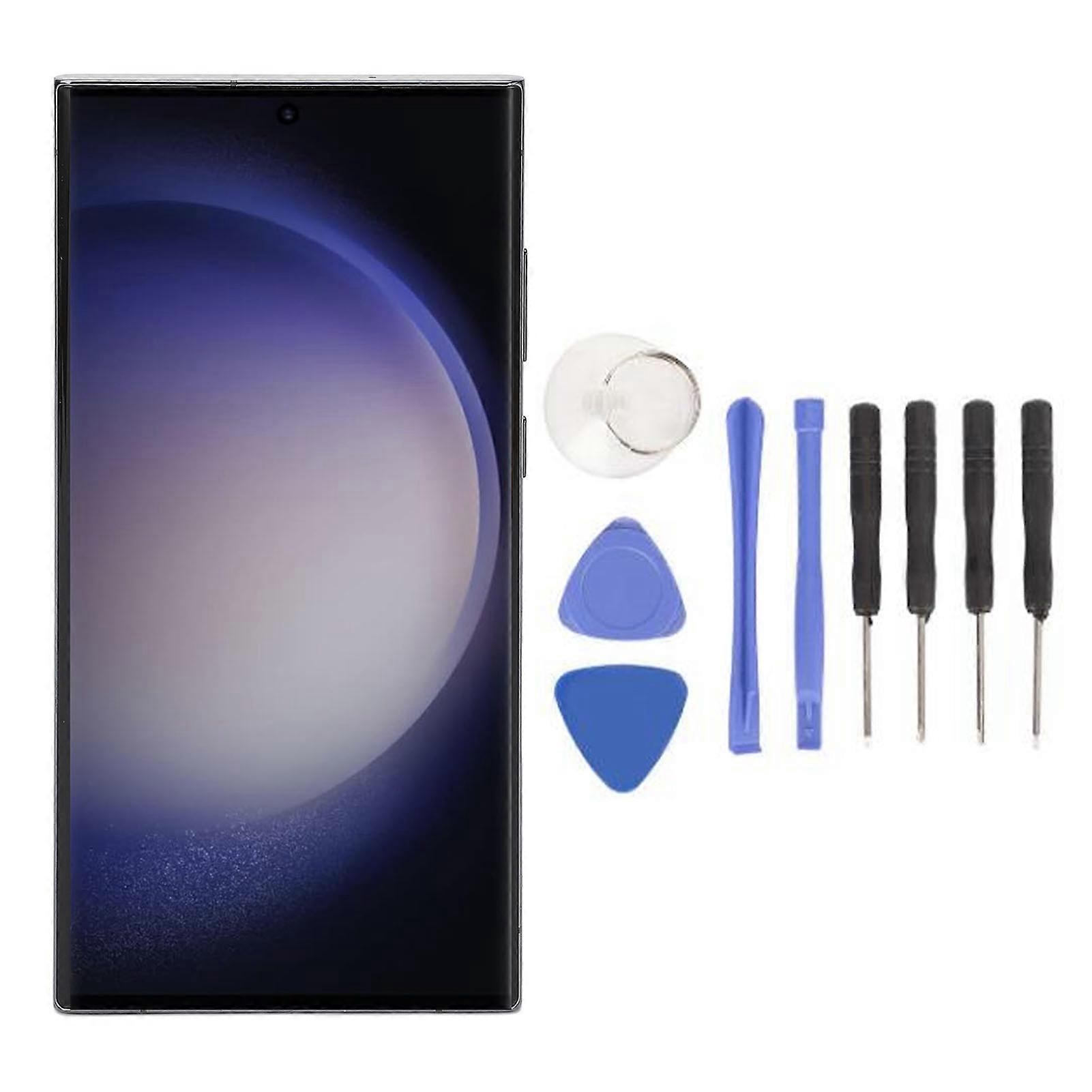 Touch Digitizer Display Screen Assembly for Galaxy S23 Ultra 5G SM S918B 6.7in Display Phone Screen Assembly with Repair Tools Green