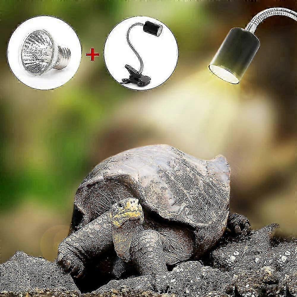 Reptile Lamp Tortoise Lamp Aquarium Heater Lightings 25w Uva Uvb With Long Base 360 Rotation KNU--