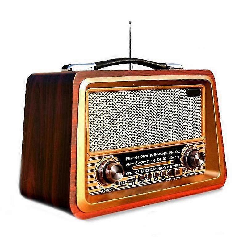 Retro Portable Radio Wireless Bluetooth Speaker Stereo AM/FM Radio Receiver Player USB TF AUX MP3 Classic StyleRed SZRH A-J