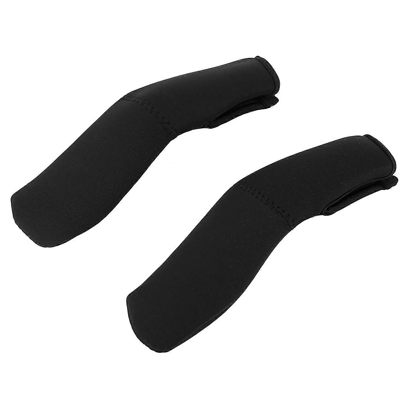 pair of black neoprene stroller handle protective covers