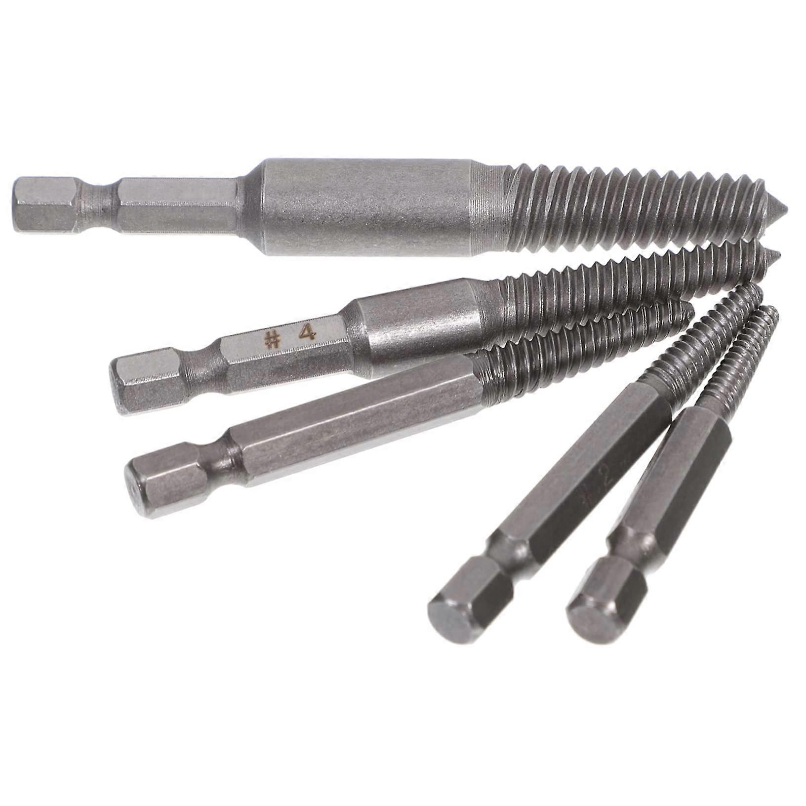 5 pieces partial screw extractor steel remove damaged reusable and durable for DIY construction sites and workshops compatible