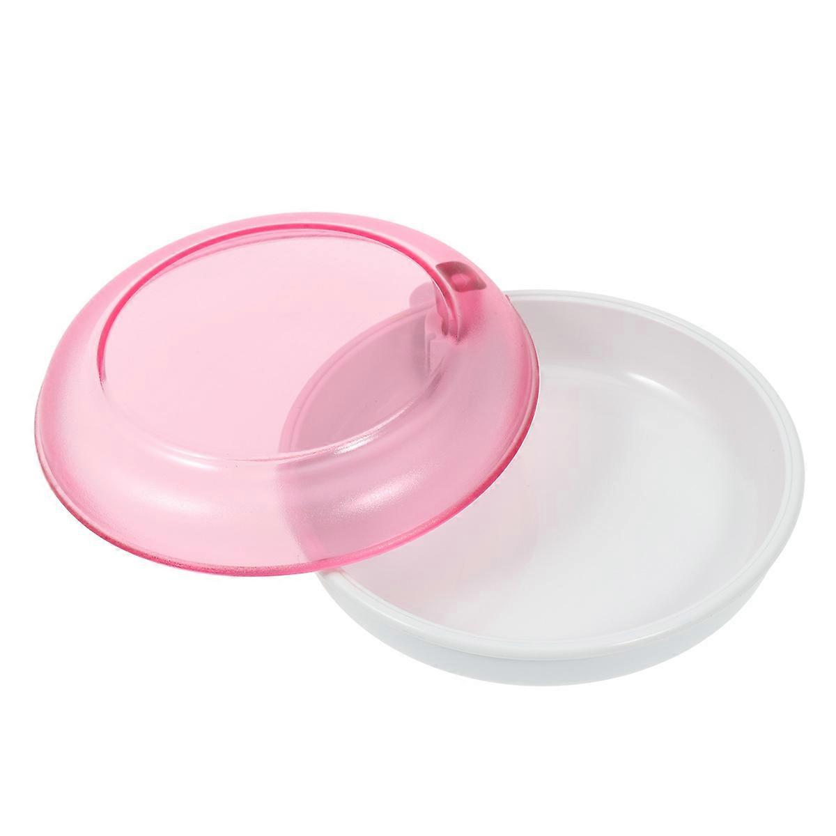 Plastic Tooth Storage Box Compact Denture Box For Work Pink 8.8x8.8x2.5cm Storage 1Pcs