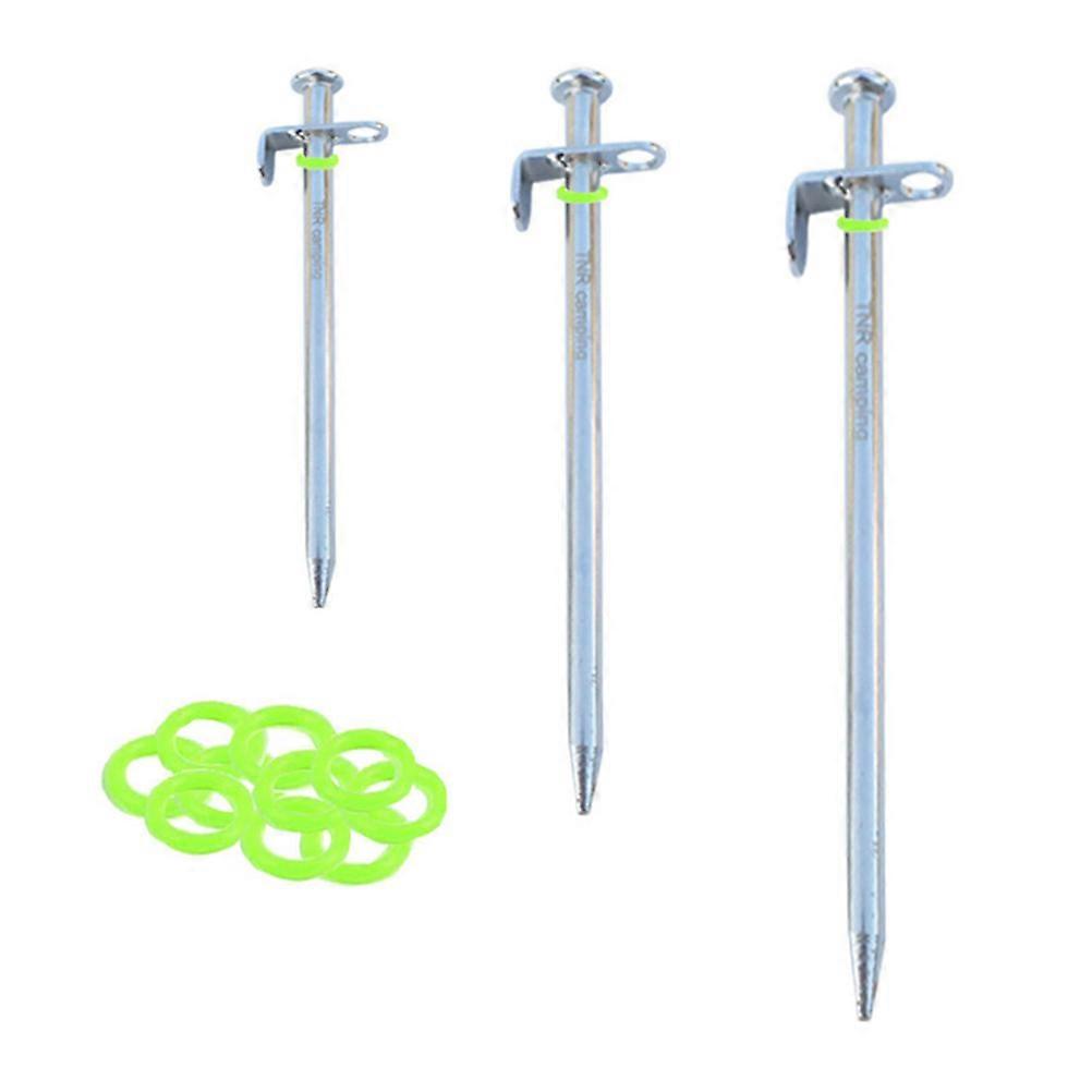 Steel Awning Pegs Durable Tent Nails for Camping and Outdoor Use Silver 30x1.5x1.5cm Sturdy Support 4Pcs