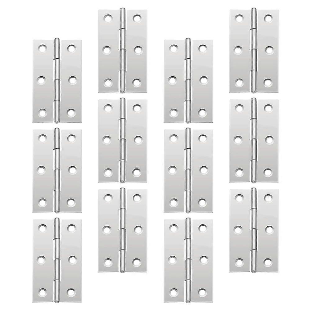 Furniture Hinges Small Door Hinge Cabinet Hinge Bookcases Durable Use 6.60X3.70X0.80CM 12Pack