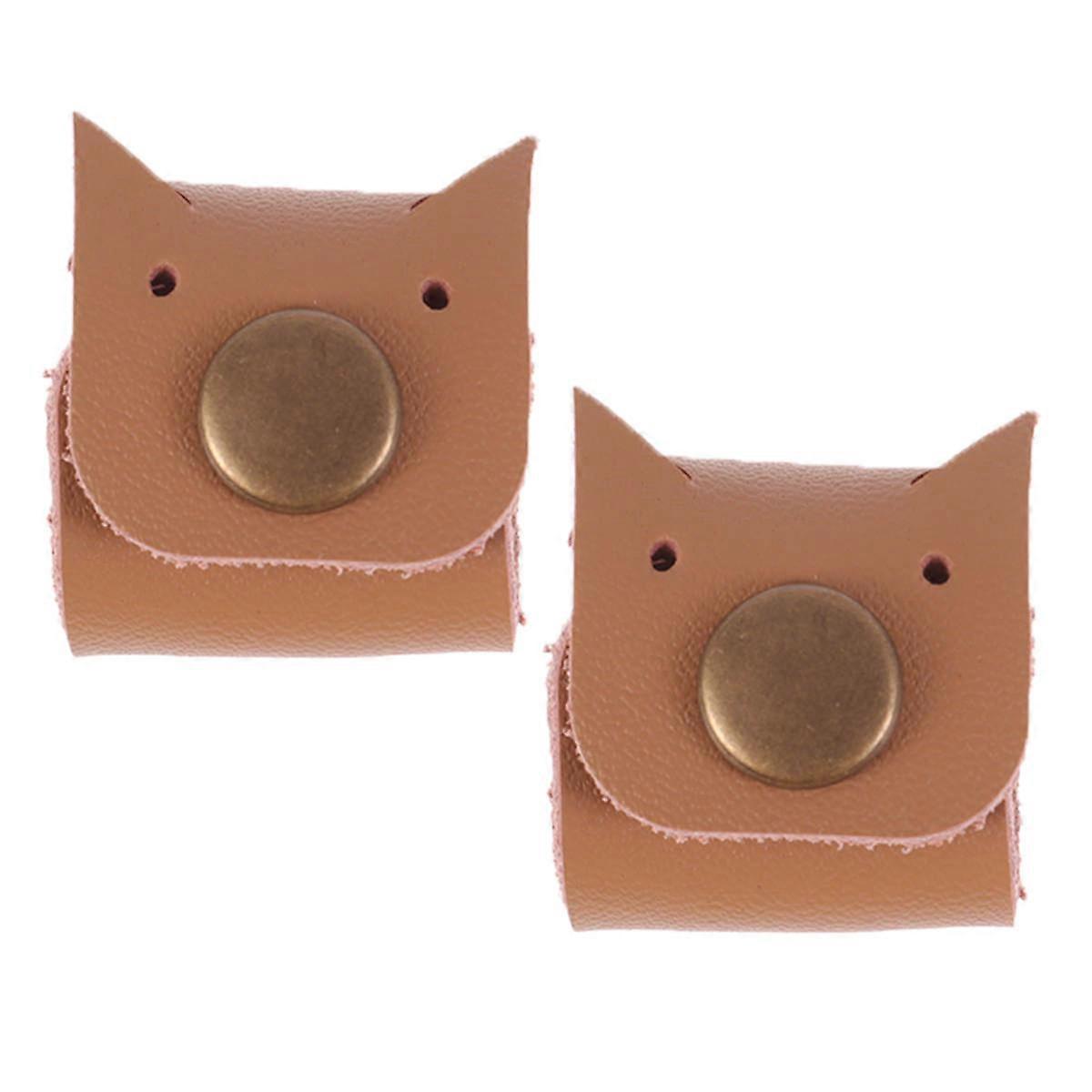 Cable Manager Mini Size Headphone Data Cable Organizer Daily Use Light Brown 2Pcs