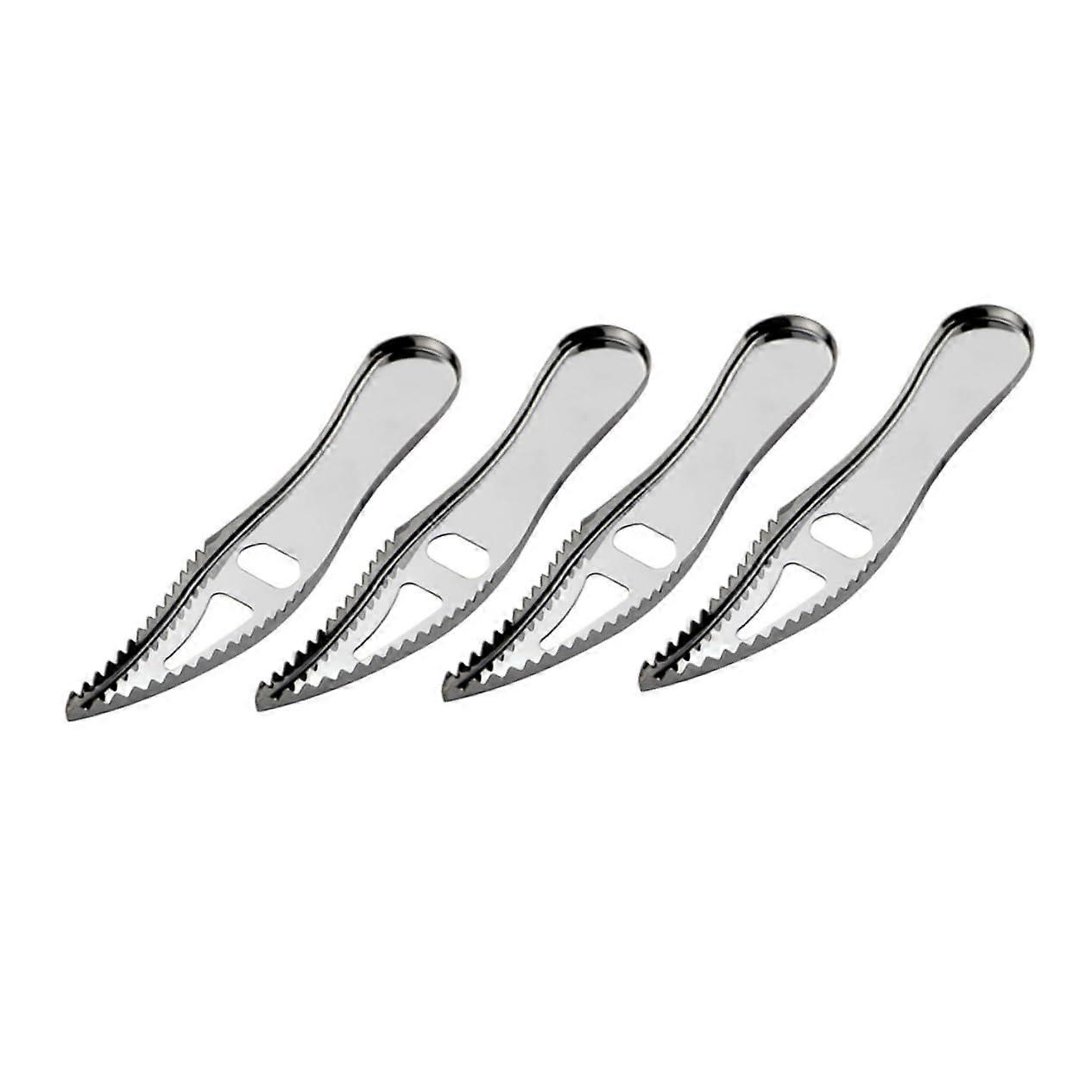 4 Pieces Fish Scaler Tool Set with Bottle Opener, Lightweight Portable Kitchen Fish Scale Remover for Easy Use