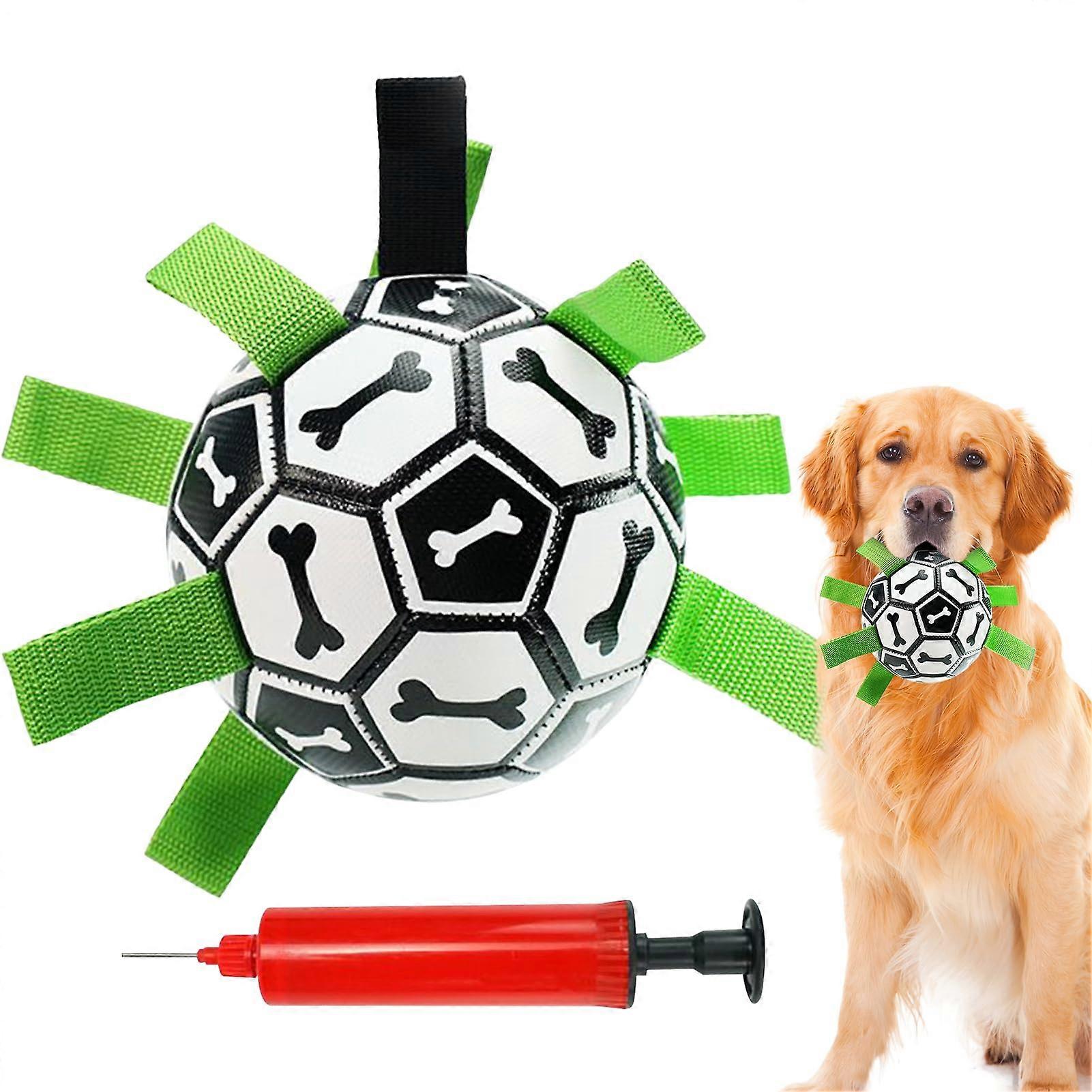 HeavyChew Dog Soccer Toy – Interactive Ball for Aggressive Chewers – Waterproof, Floating Teeth Cleaning – Black