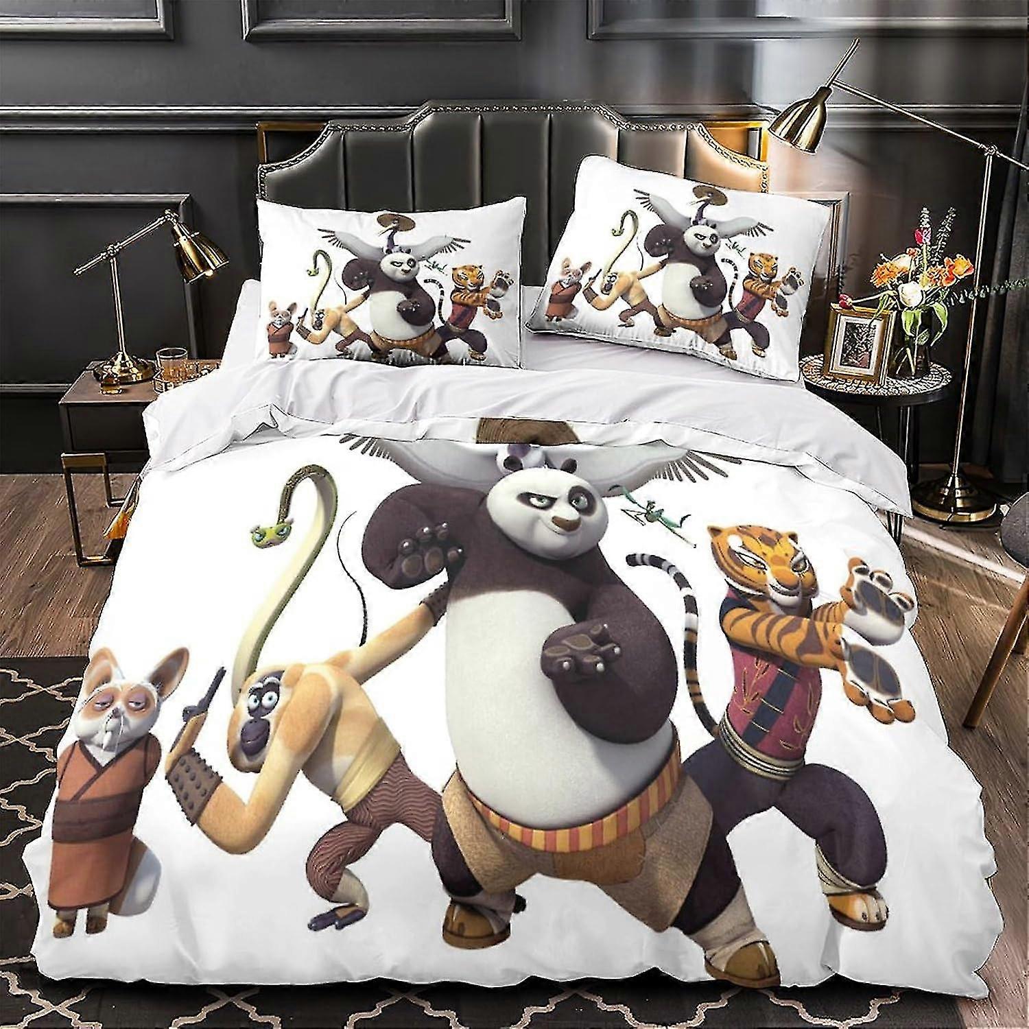 Single Peach Duvet Cover Set for Kids Featuring Anime Characters Reversible Bedding Set