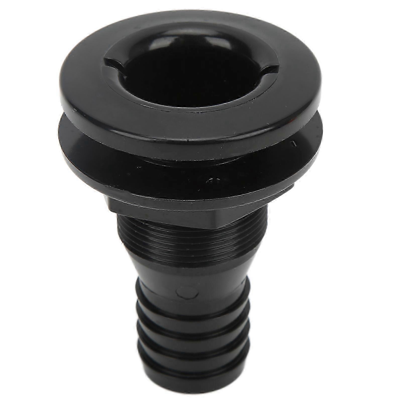 1/4in Boat Thru Hull Connection Black Plastic Pipe Fitting for Onboard Plumbing System