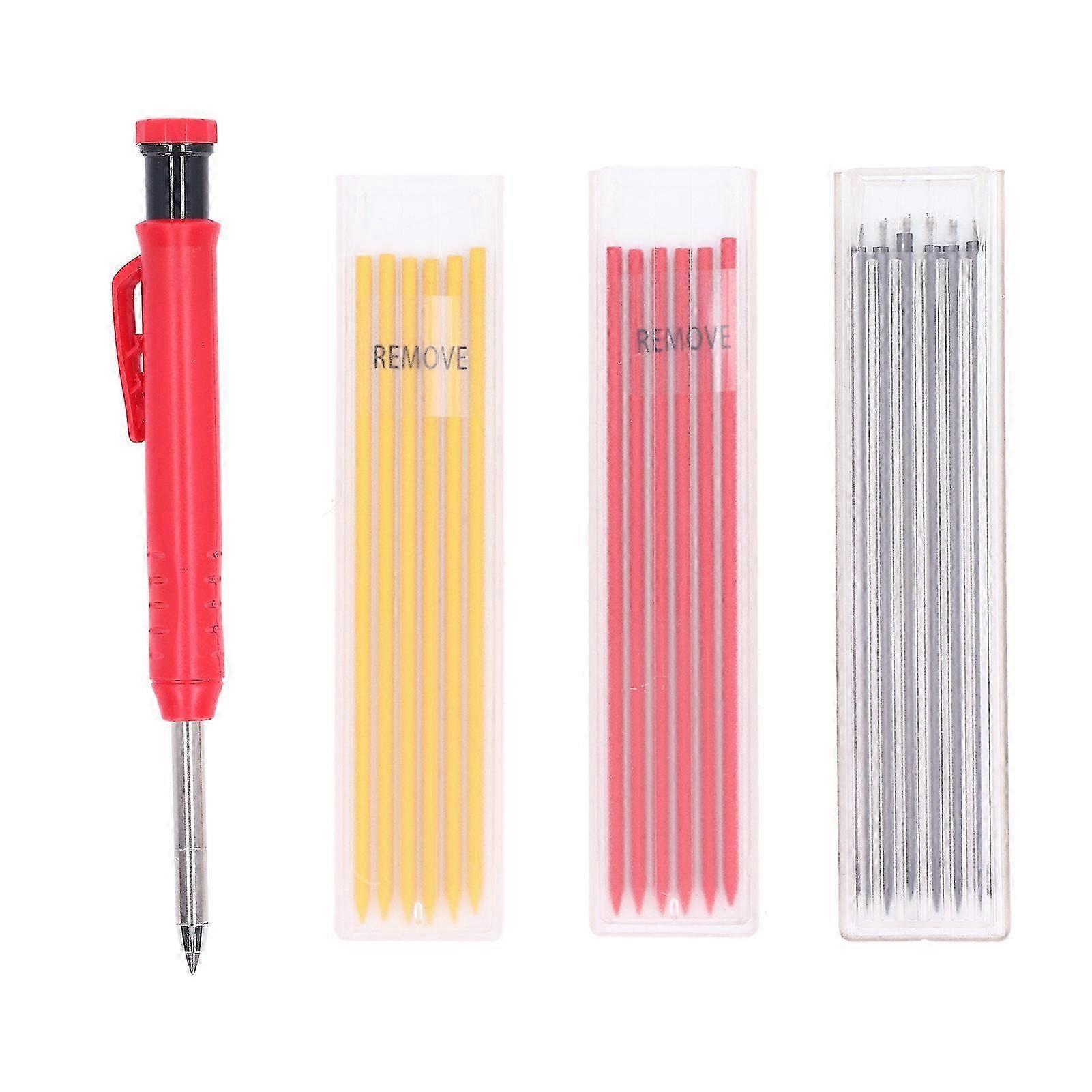 19Pcs Carpenter Pencil Set ABS Tungsten Carbide Construction Marker with Refill