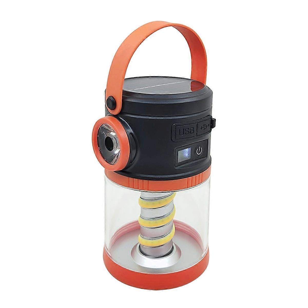 Solar Camping Light Digital Display Power Type-C Charging Mosquito Repellent Light Power Bank Emergency Light Orange