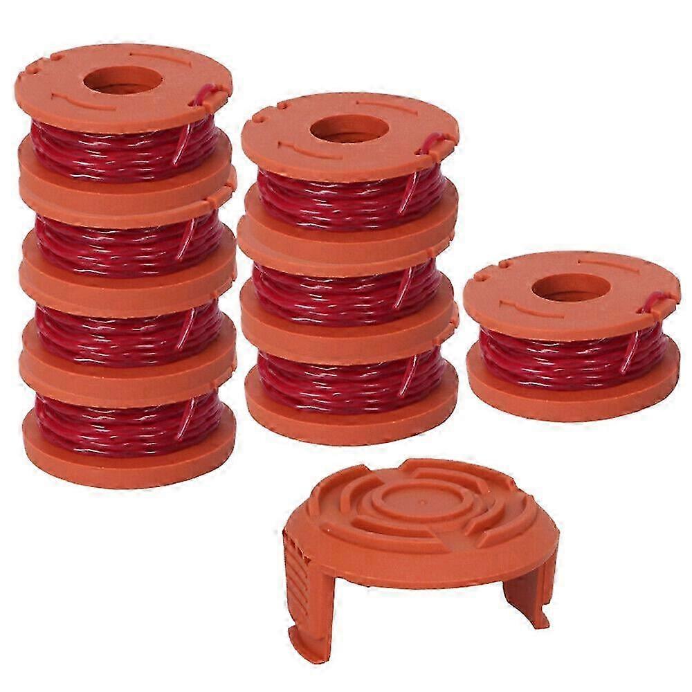 9 Pack Replacement Spool String Trimmer Line 8 Pack Spool and 1 Cap Lawn Mower Accessories for WORX Edition 0702