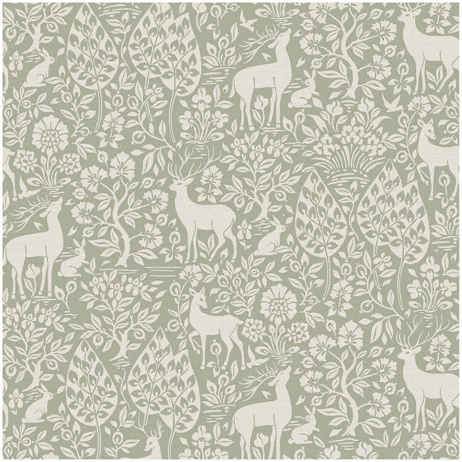 Holden Decor Deer Woods Sage Wallpaper