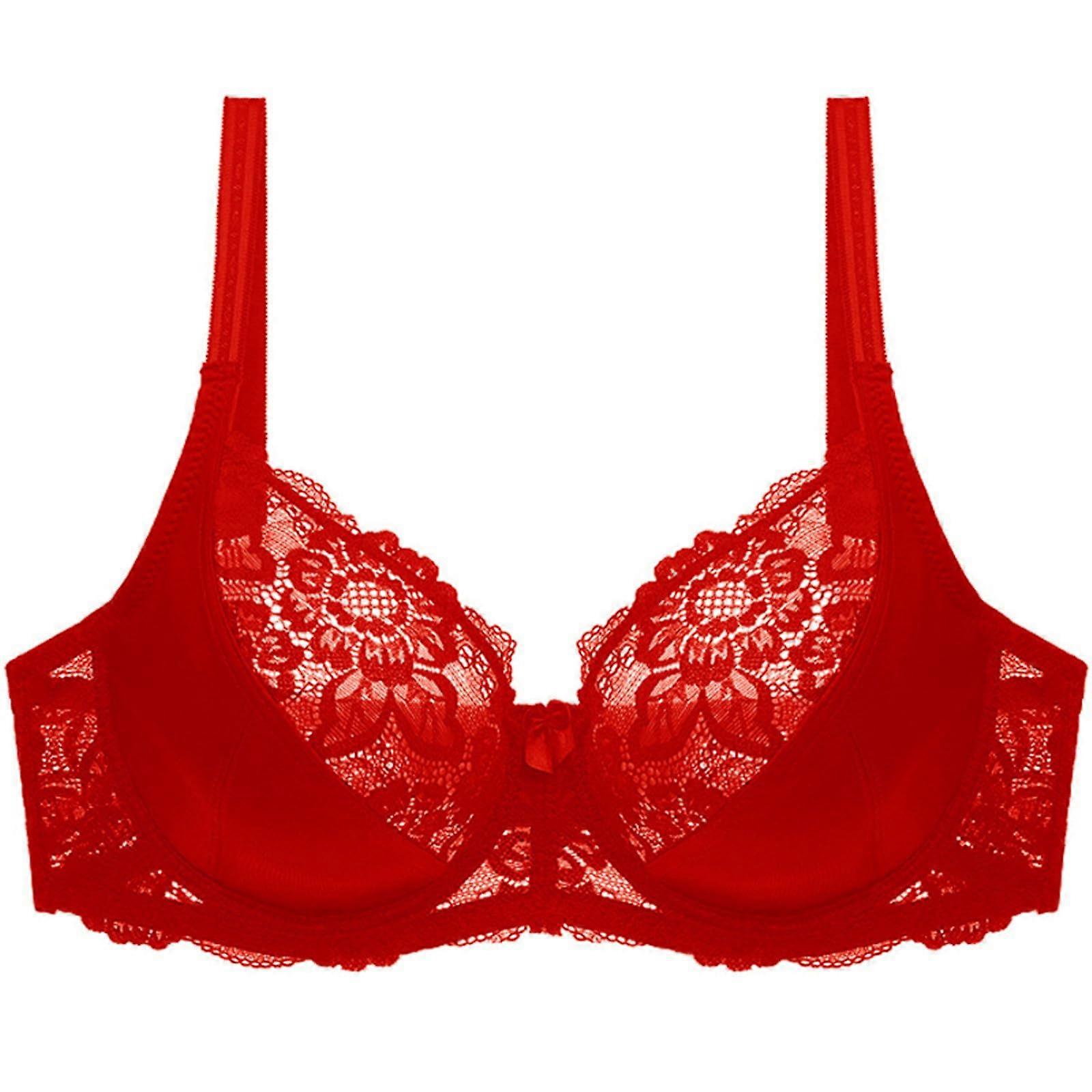 Vests & Bra Shirts for Women Cotton Non-Wired Double Layer Soft Cup Bra Size 38 Red Opaque Seamless Under Clothing