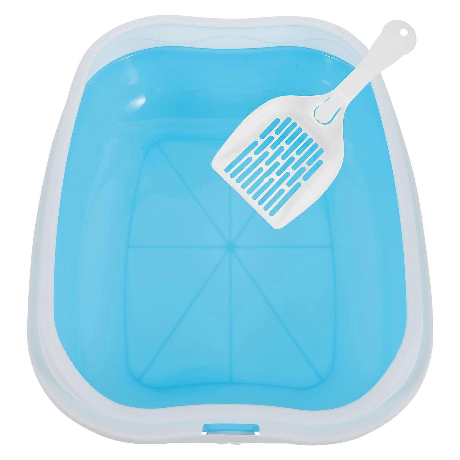 1 Set Open Type Cat Litter Box with Detachable Toilet and for Kitten Training Pet Potty