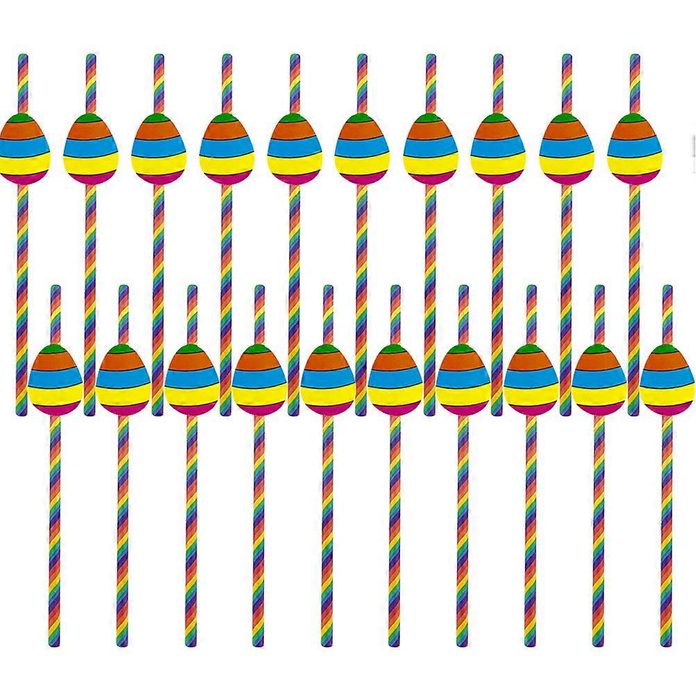 Mixed Color Straws Rainbow Colors Paper Drinking Party Supplies 40Pcs