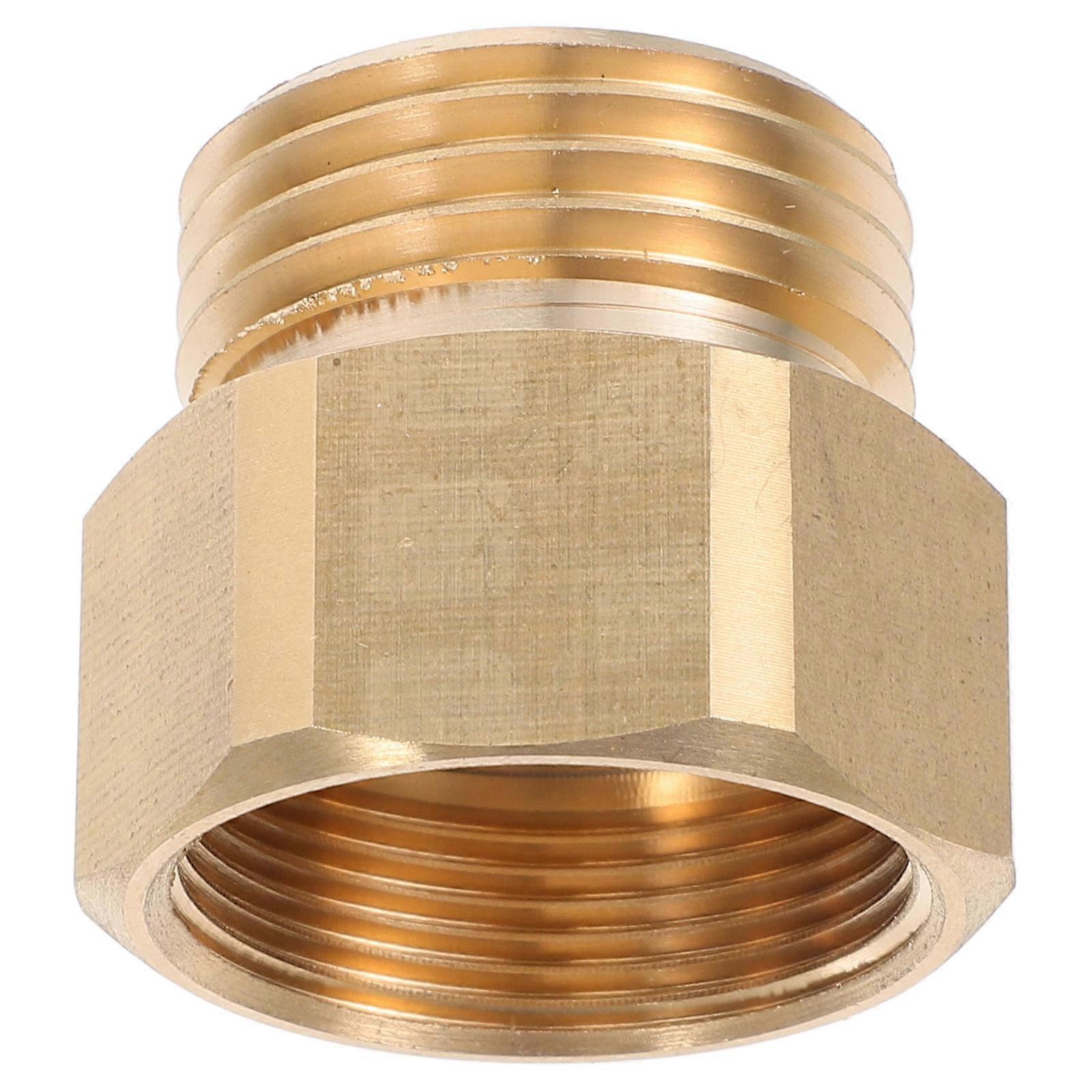 Hose Bib Thread Adaptor Precision Brass Hose Fitting Adapter Thread Conversion Garden Work Golden 1Pack