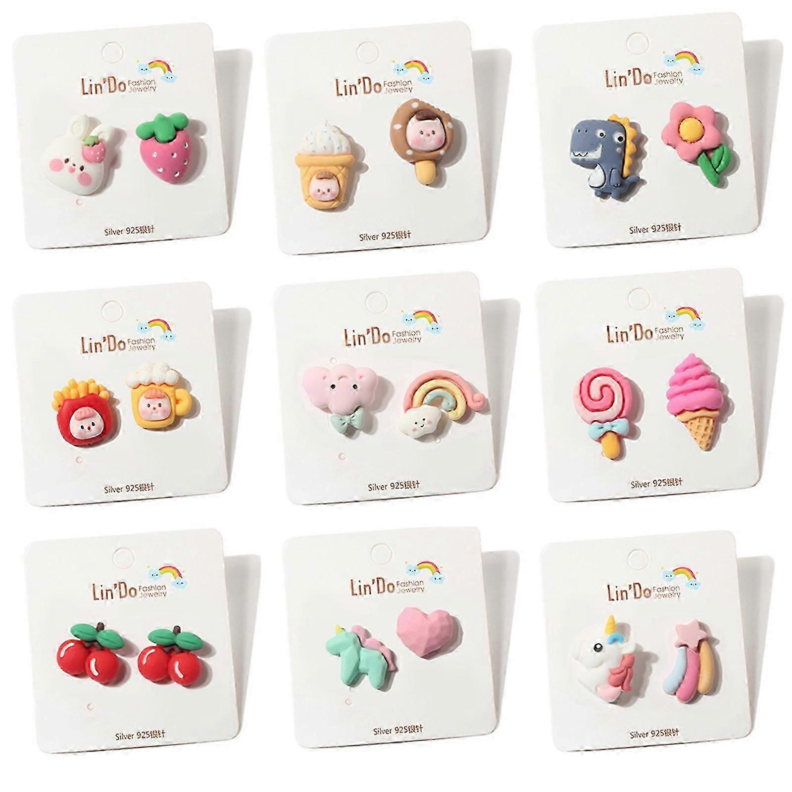 女の子の耳のための4ペアの低アレルギーイヤリングかわいいイヤリング、かわいいイヤリングガールジュエリーかわいいイヤリング