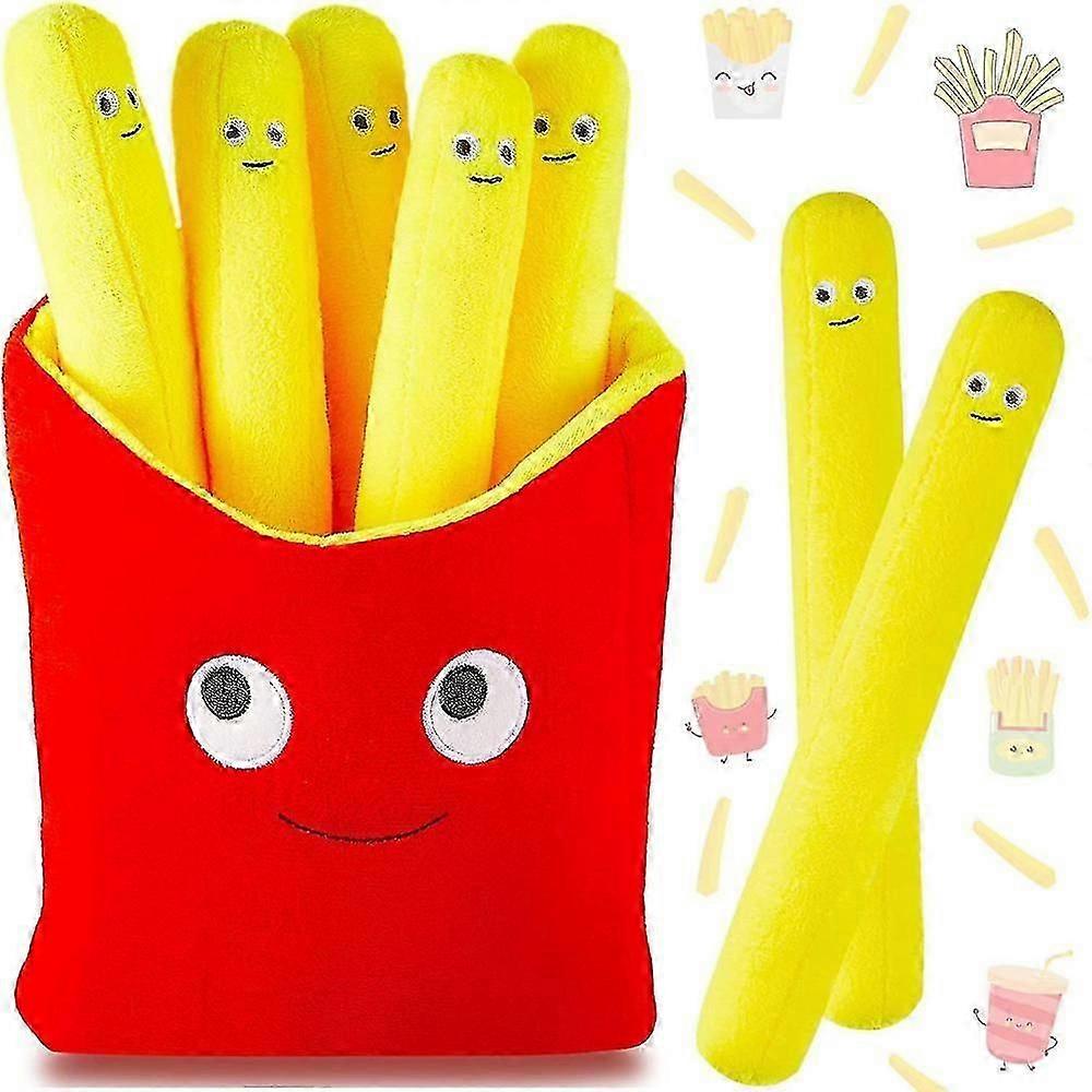 フード枕かわいいフライドポテトぬいぐるみおもちゃフードぬいぐるみ取り外し可能なぬいぐるみフライドポテト枕面白いフードぬいぐるみWVS