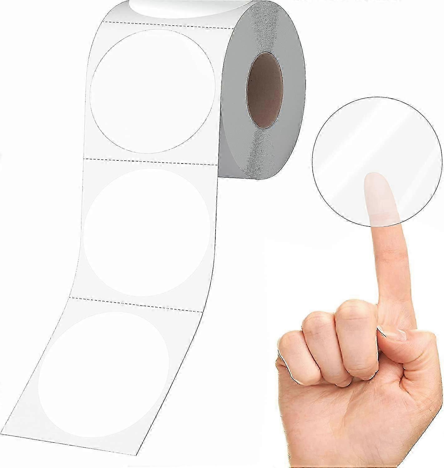 500 Pcs Round Clear Seal Stickers, Transparent Seals For Envelopes, Boxes, Self-adhesive Circular Labels With Punch Line(2.5cm Diameter)_Lucky_B