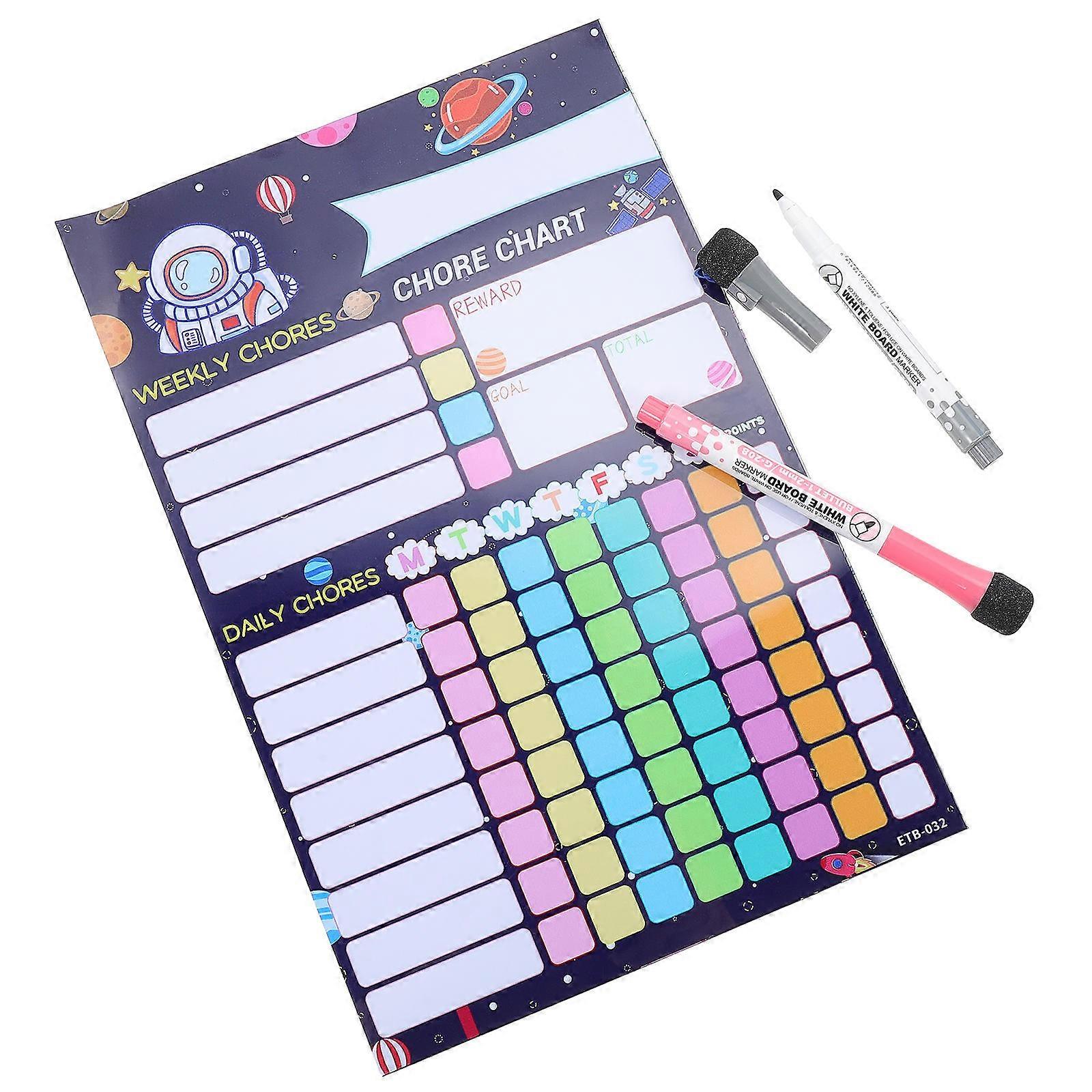 Chore Reward Chart Set for Household Use Multi-Colored 30x20cm Encourage Routine Develop Habits 1 Set