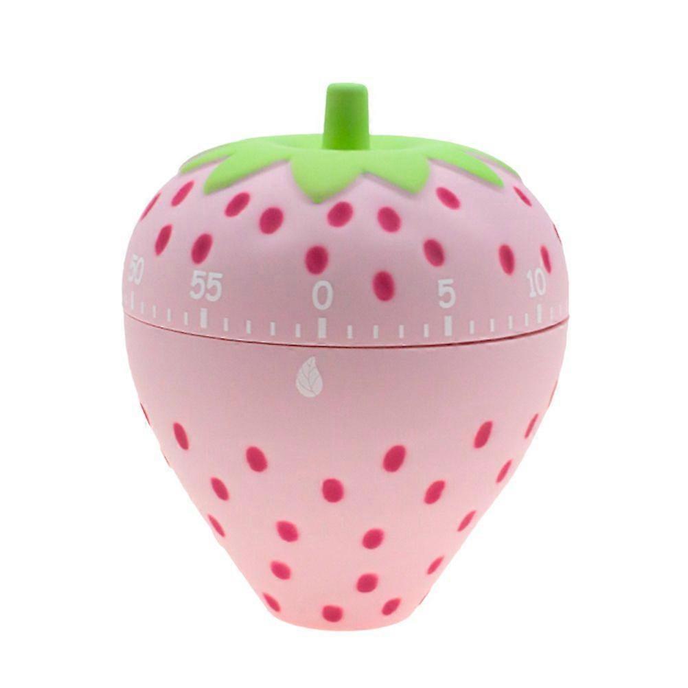 Clockwork Timer Fruit Design Kitchen Mechanical Timer Creative Countdown Alarm Clock Study Manual Timekeeper Kitchen Reminder (Pink Strawberry)