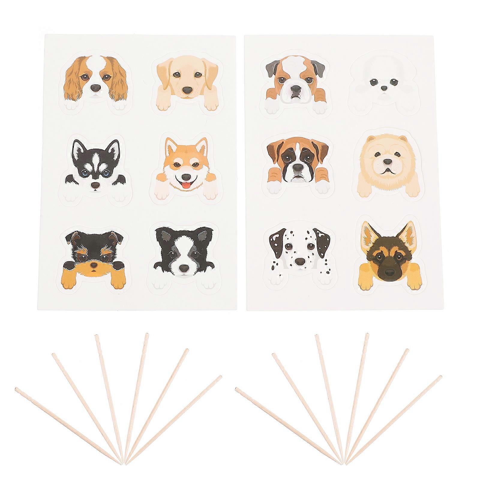 Birthday Dog Cake Topper Paper Material Dog Adoption Event Decor 5 5x5cm 36Pcs