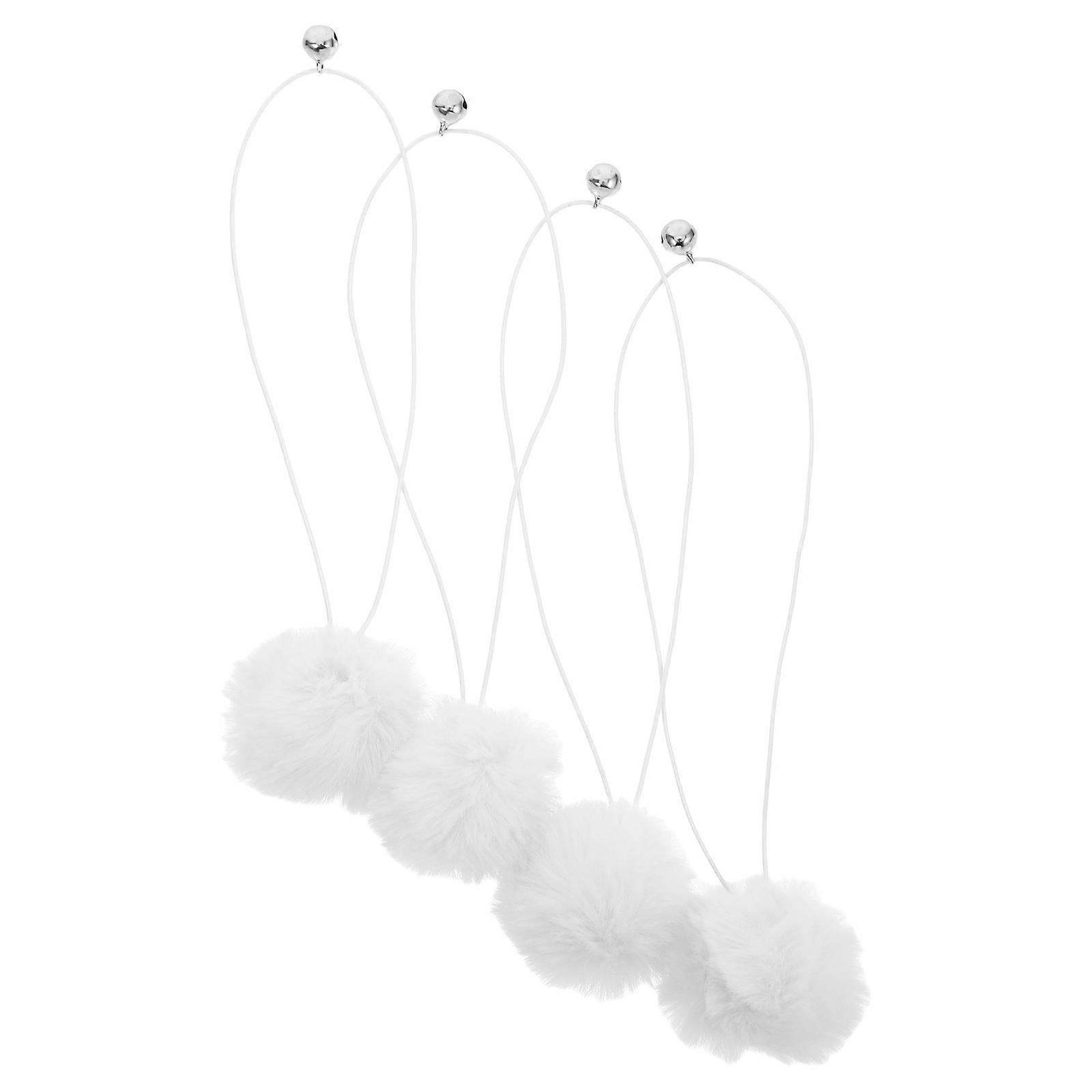 Masteelf 4pcs Cat Scratching Post Replacement Balls with Bells Interactive Toy Balls for Cat Trees Hanging Plush Balls for Cats