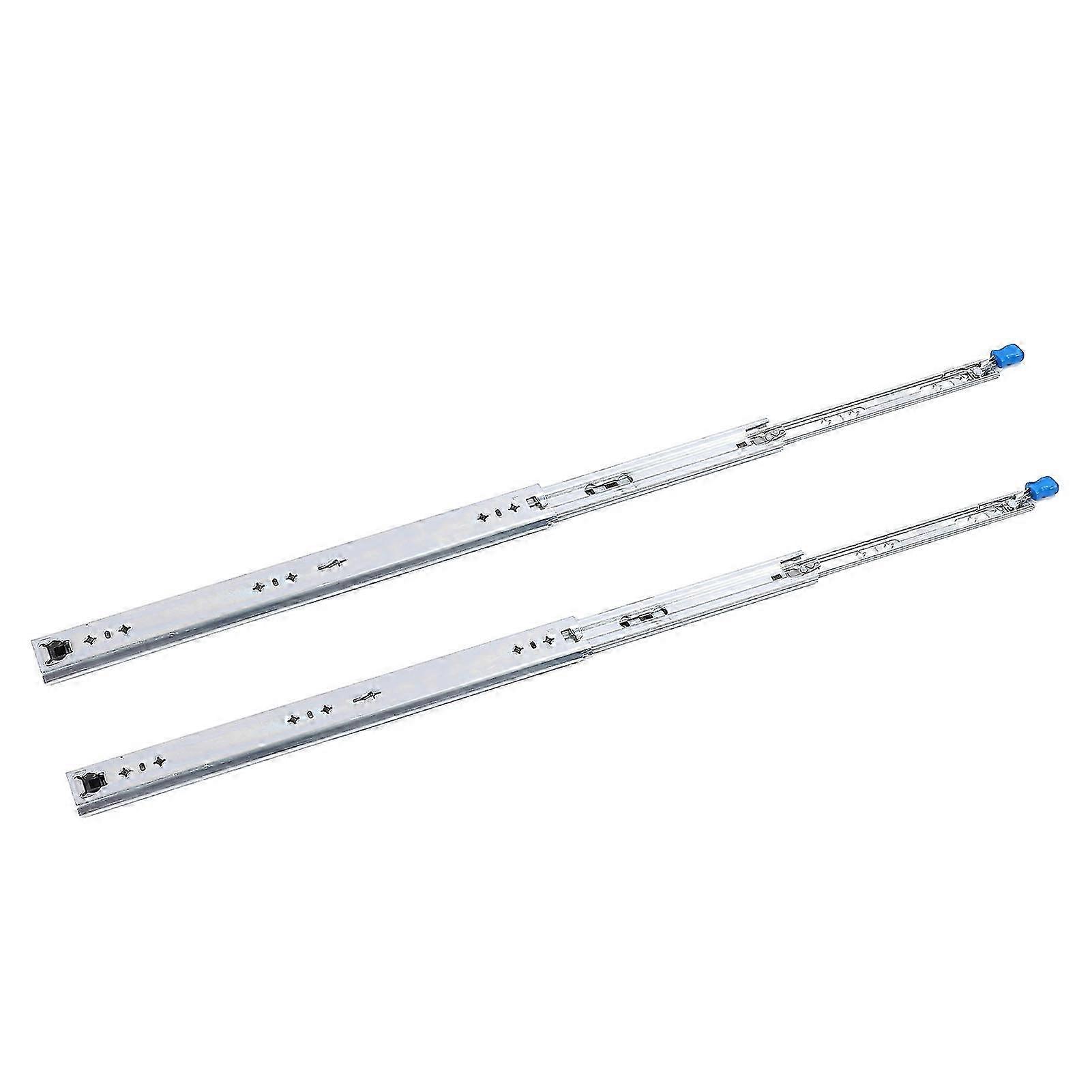 2PCS Heavy Duty Locking Drawer Slides - Thickened 3-Section Bearing Rails with Lock for Secure Cabinet Storage Solutions