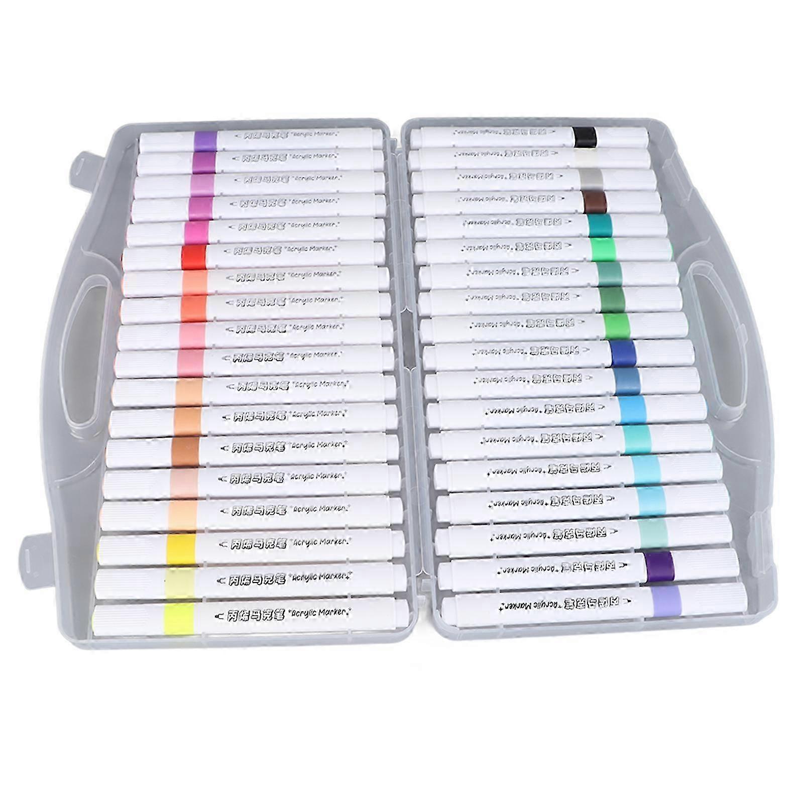 36 Colors Acrylic Paint Marker Pens High Coverage Triangular Shell Markers for DIY Canvas Stone Glass