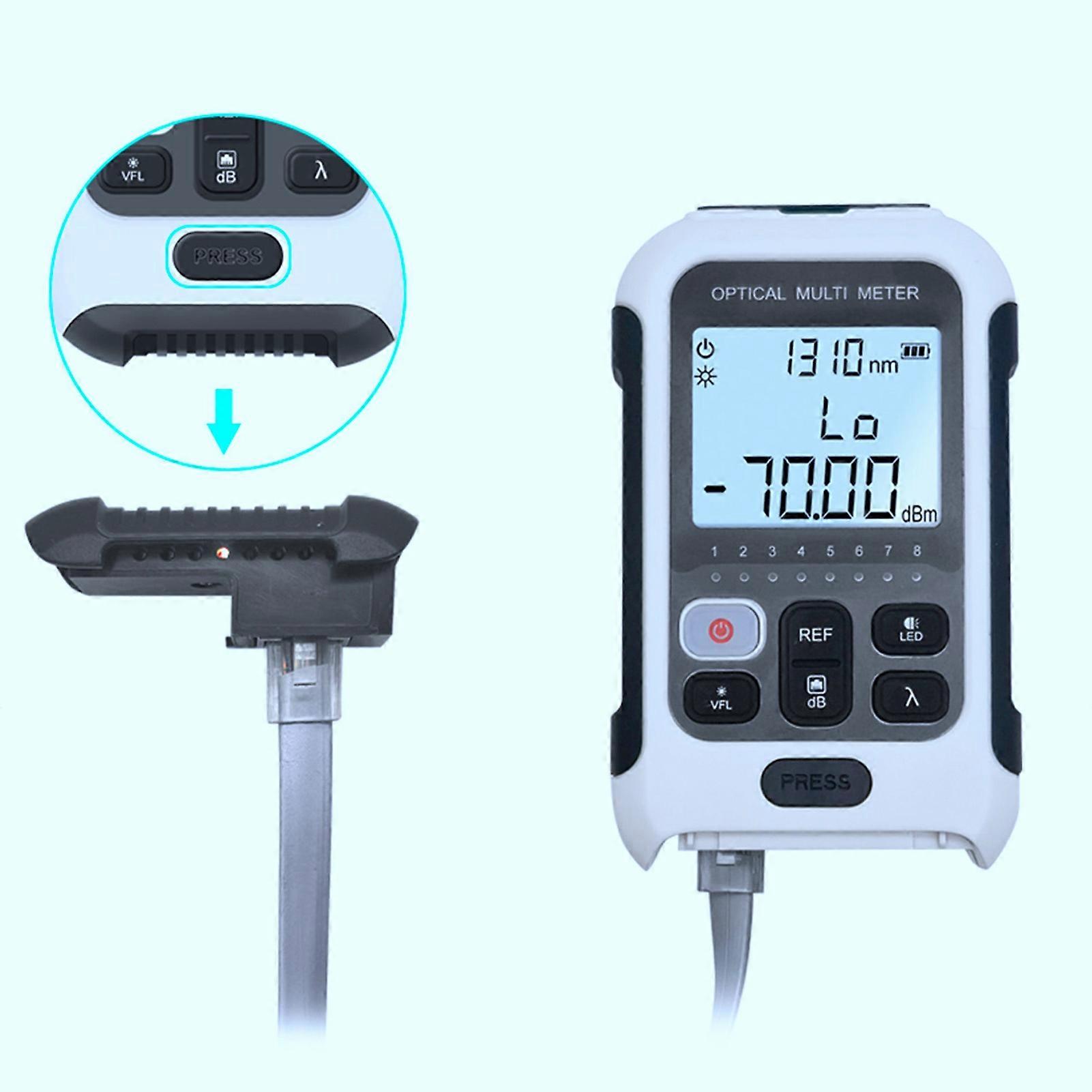 Optical Fiber Power Meter White Multifunctional Fiber Optic Tester for Communication Engineering