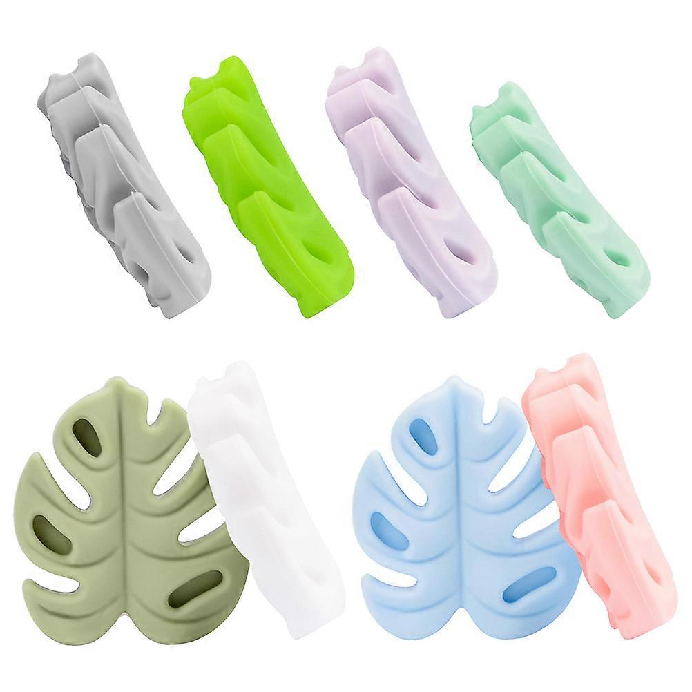 Needle Protection Knitting Needle Stoppers Monstera Silicone Prevent Slipping Practical For Crocheting 8Pcs