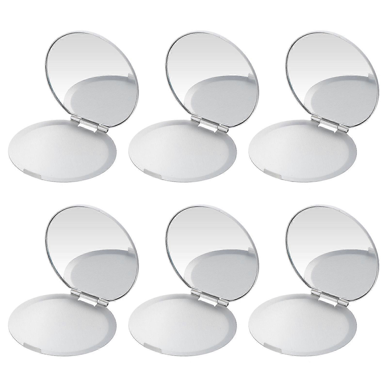 6pcs Foldable Makeup Mirrors, Compact Lightweight Design for Travel & On the Go Touch Ups, Clamshell Style for Handbags