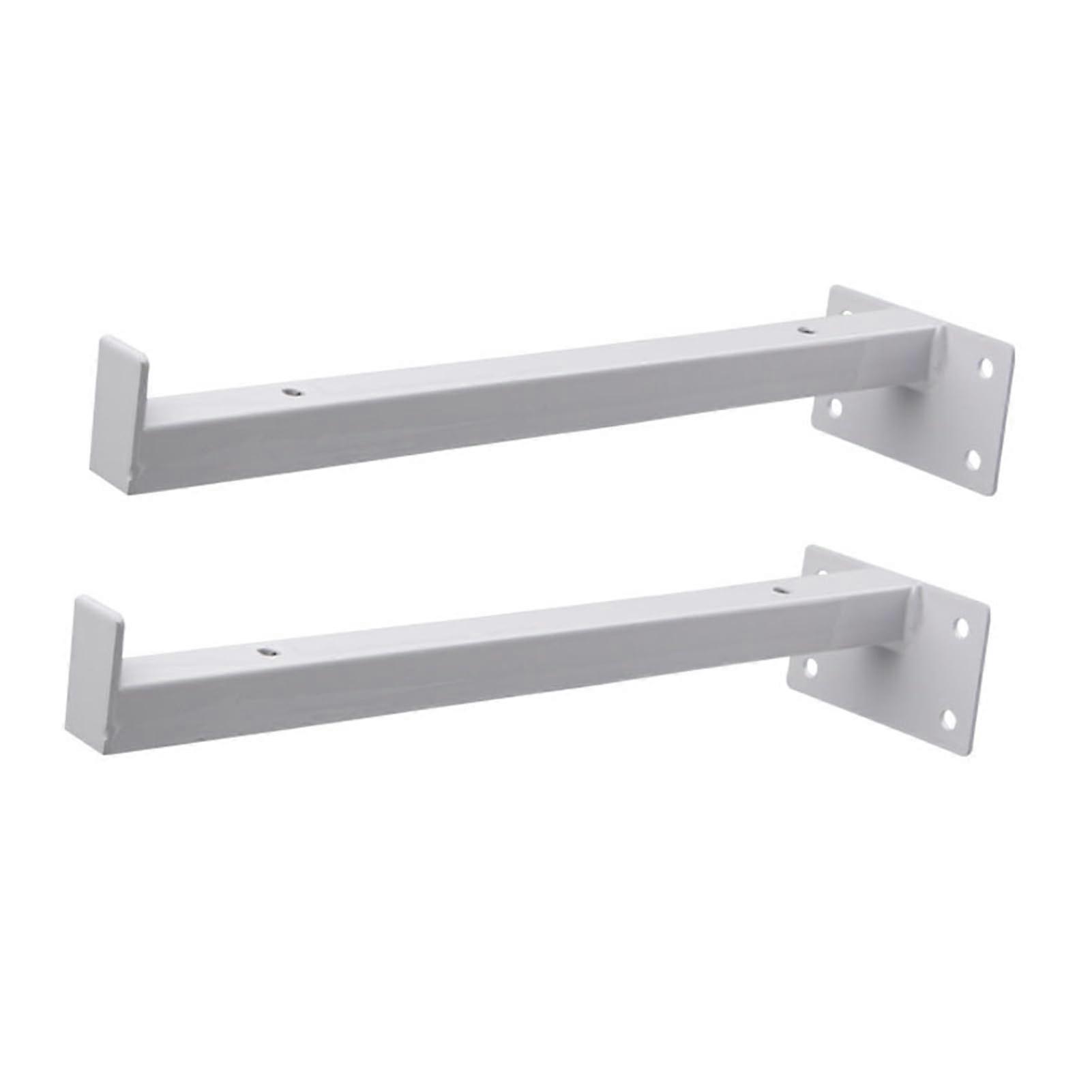 Pack of 2 Shelf Brackets, Wall Angle Bracket, Invisible, Metal, Floating (40 cm, White)