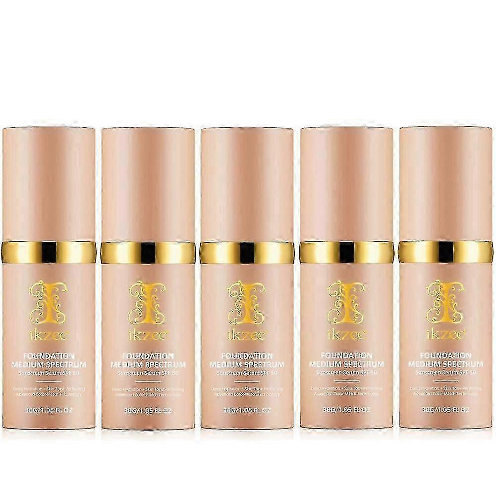 2025 4 in 1 Foundation with SPF 50+, Hydrating Color Changing Foundation Longwearing & Waterproof, Medium Spectrum for Gym, Sport, Dancing