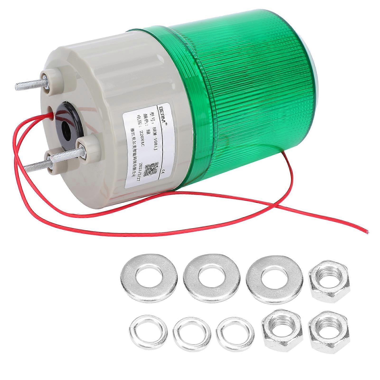 BERM Warning Light LED Sound and Lighting Emergency Alarming Lamp BEM-1081J 220VACGreen