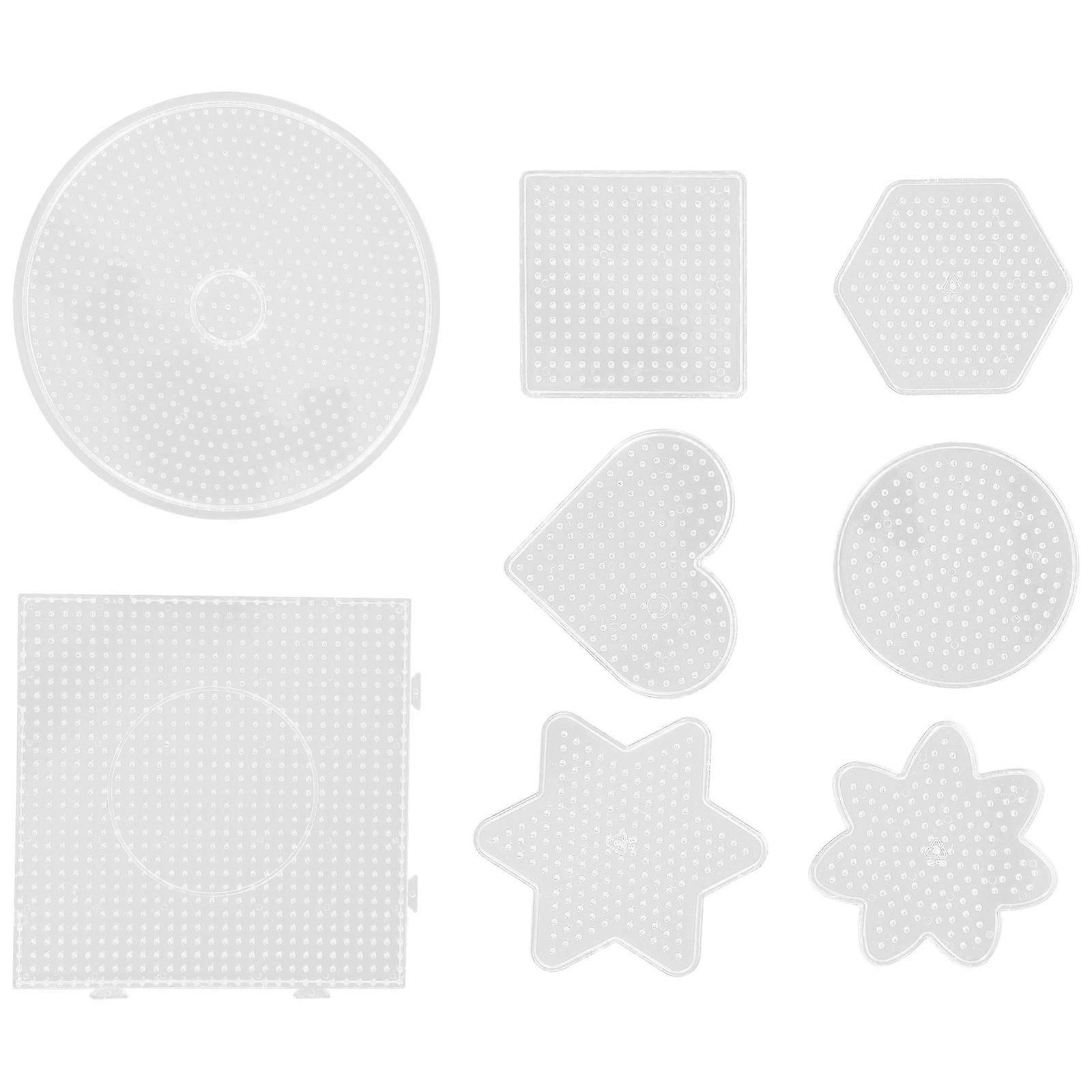 Craft Beads Board Fuse Bead Pegboard Assortment For Family Interaction Square Shape White Color Educational Toy 8Pcs