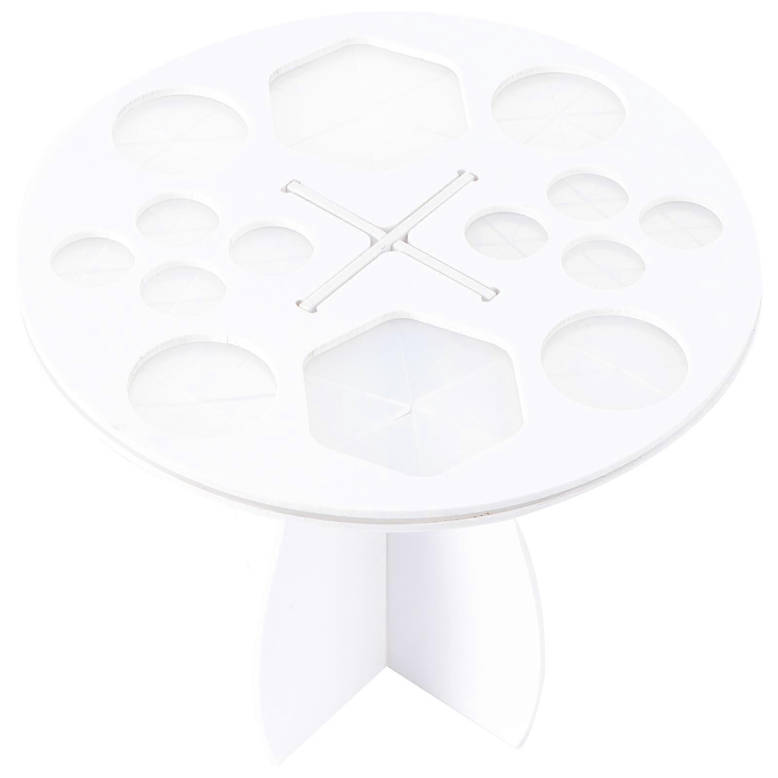 White Makeup Brush Drying Rack Multifunctional Organizer for Countertop Display Professional and Personal Use