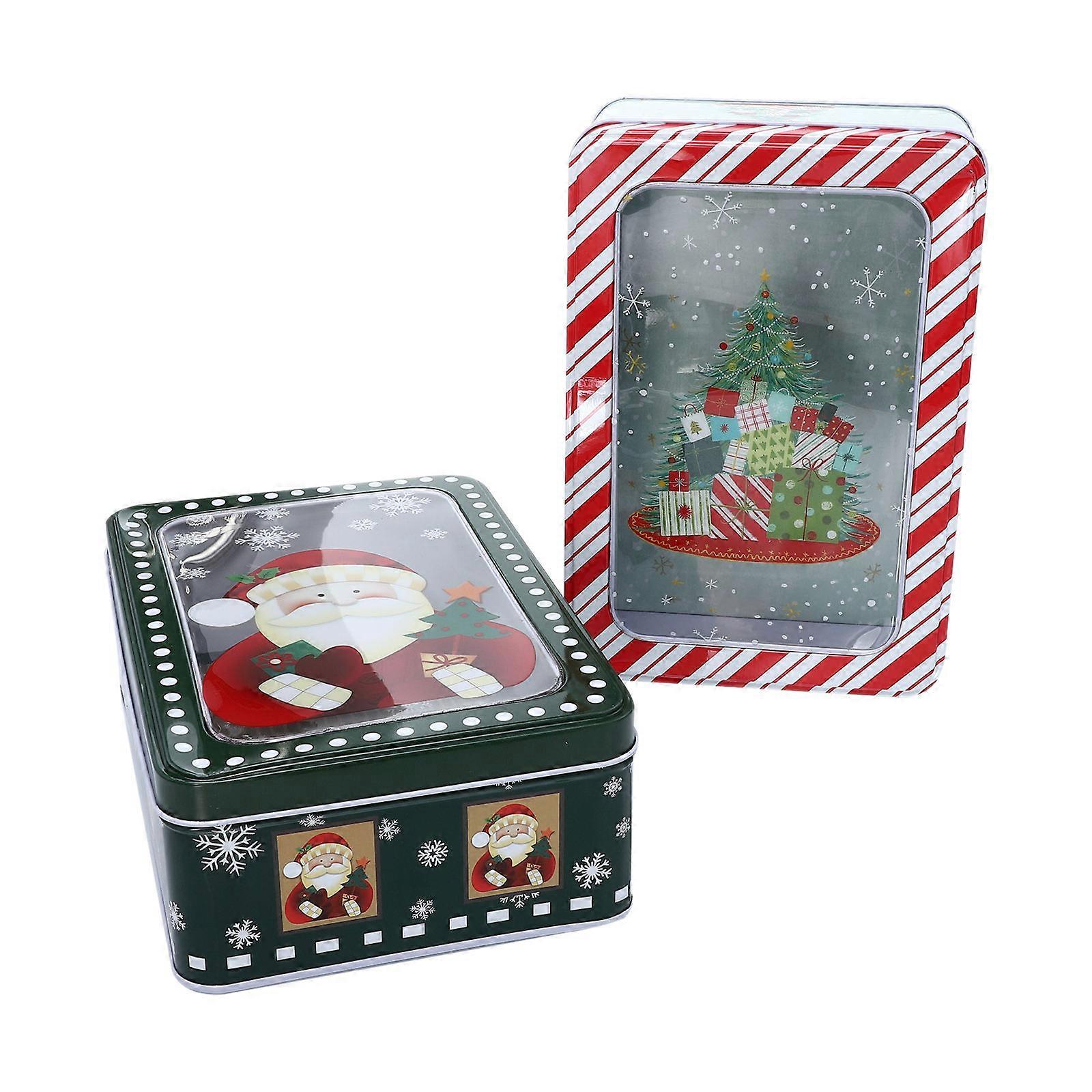 Candy Boxes Food Storage Gift Wrapping Rectangular Assorted Color Christmas Parties Birthdays 2Pcs