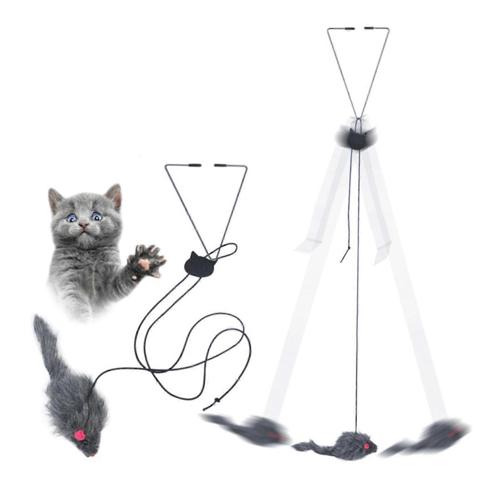 Cat Flip Toy for Cats – Cat Toys Mousee, Indoor Cat Toy  Mats for mouse doors that bounce with a rubber band