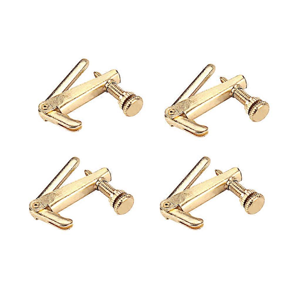 Violin Tuning Pegs Wood Fine Golden For Violinists Performance Durable Hard Metal Material 4Pcs